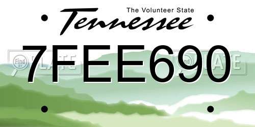 7FEE690 Tennessee License Plate