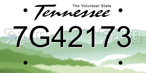 7G42173 Tennessee License Plate