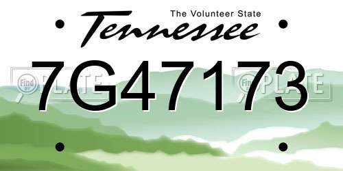 7G47173 Tennessee License Plate