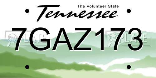 7GAZ173 Tennessee License Plate