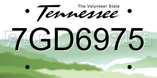 7GD6975 Tennessee License Plate