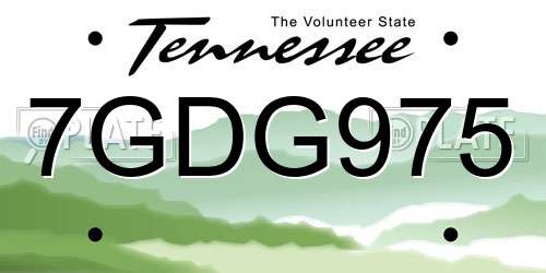 7GDG975 Tennessee License Plate