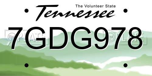 7GDG978 Tennessee License Plate