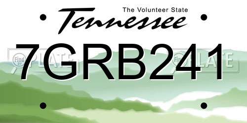7GRB241 Tennessee License Plate
