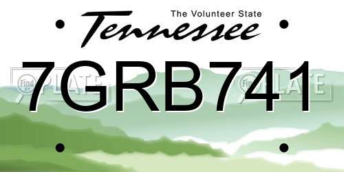 7GRB741 Tennessee License Plate