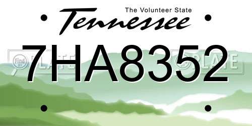 7HA8352 Tennessee License Plate