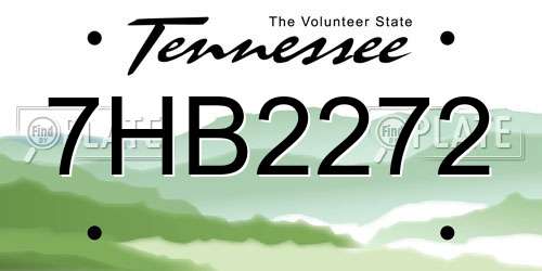 7HB2272 Tennessee License Plate