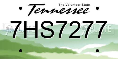 7HS7277 Tennessee License Plate