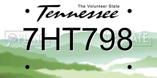 7HT798 Tennessee License Plate