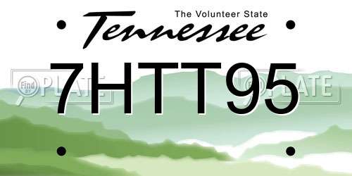 7HTT95 Tennessee License Plate