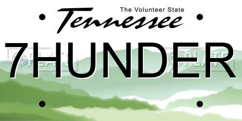 7HUNDER Tennessee License Plate