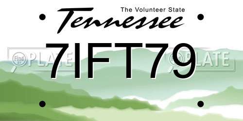 7IFT79 Tennessee License Plate