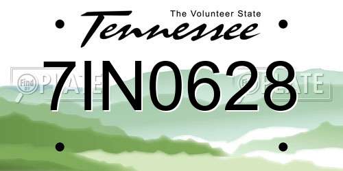 7IN0628 Tennessee License Plate