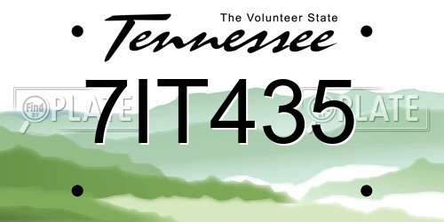 7IT435 Tennessee License Plate