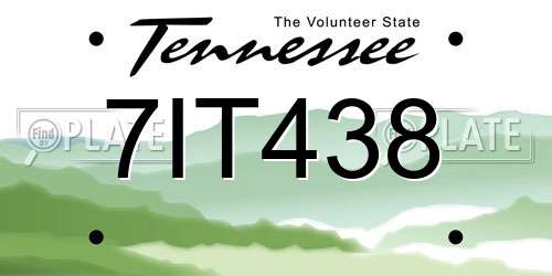 7IT438 Tennessee License Plate