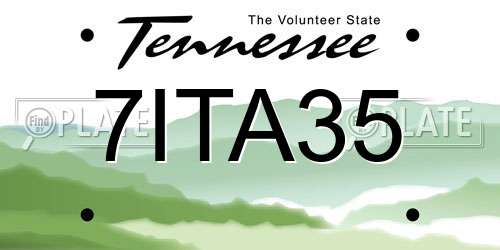 7ITA35 Tennessee License Plate