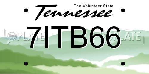 7ITB66 Tennessee License Plate