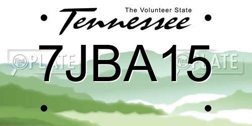 7JBA15 Tennessee License Plate