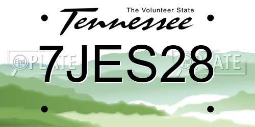 7JES28 Tennessee License Plate