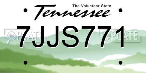 7JJS771 Tennessee License Plate