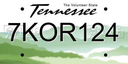 7KOR124 Tennessee License Plate