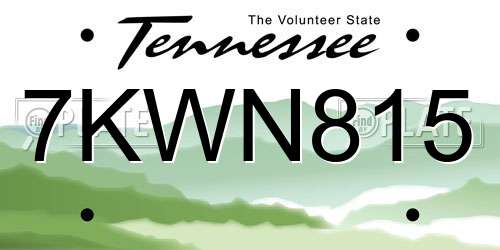 7KWN815 Tennessee License Plate