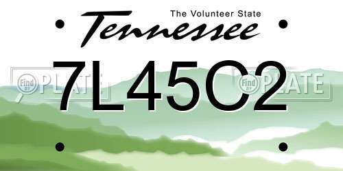 7L45C2 Tennessee License Plate