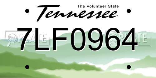 7LF0964 Tennessee License Plate