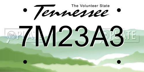 7M23A3 Tennessee License Plate