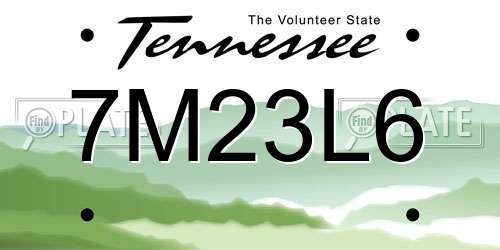 7M23L6 Tennessee License Plate