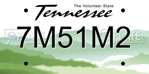 7M51M2 Tennessee License Plate