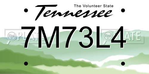 7M73L4 Tennessee License Plate