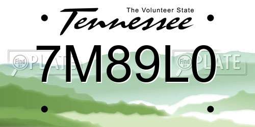 7M89L0 Tennessee License Plate