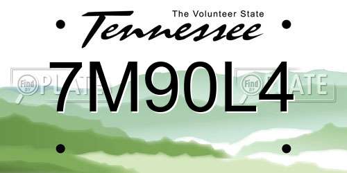 7M90L4 Tennessee License Plate