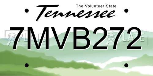 7MVB272 Tennessee License Plate