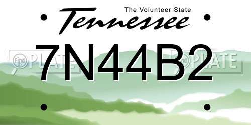 7N44B2 Tennessee License Plate