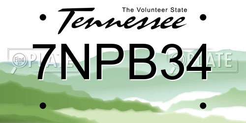 7NPB34 Tennessee License Plate