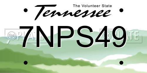 7NPS49 Tennessee License Plate