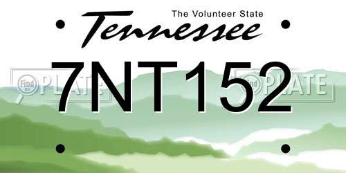 7NT152 Tennessee License Plate