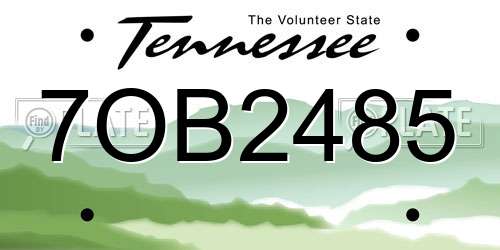 7OB2485 Tennessee License Plate
