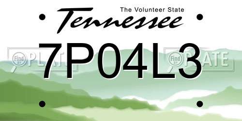 7P04L3 Tennessee License Plate