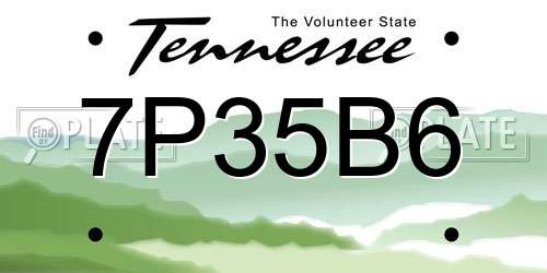 7P35B6 Tennessee License Plate