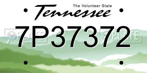 7P37372 Tennessee License Plate