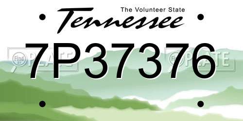 7P37376 Tennessee License Plate