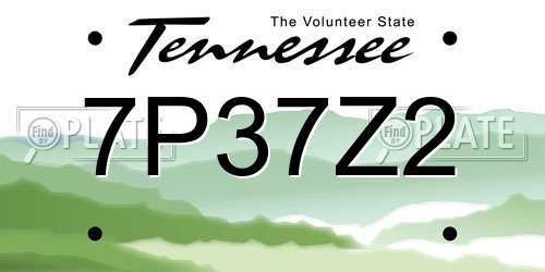 7P37Z2 Tennessee License Plate
