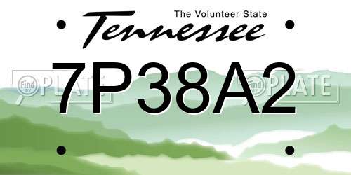7P38A2 Tennessee License Plate