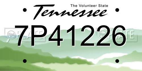 7P41226 Tennessee License Plate