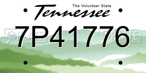 7P41776 Tennessee License Plate