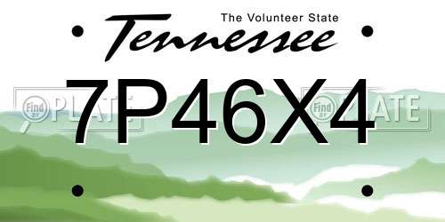 7P46X4 Tennessee License Plate