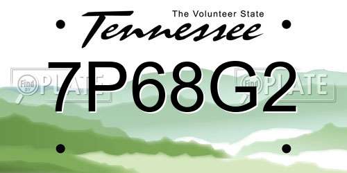 7P68G2 Tennessee License Plate